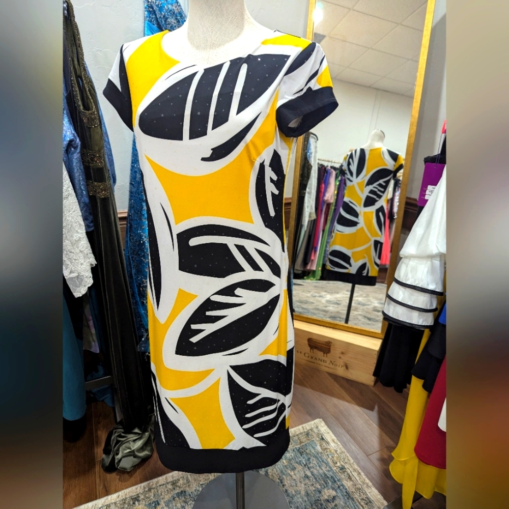Frank Lyman Design Yellow and Black Dress